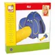 Tunel+Cort de joaca Bino Elefant, Albastru-galben, 287x94x122 cm