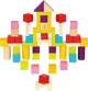Cuburi din lemn de construit Bino multicolore, 50 buc.