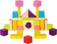 Cuburi din lemn de construit Bino multicolore, 50 buc.