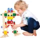 Set de constructie cu blocuri din lemn Bino Markury, 120 el. foto