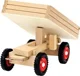 Jucarie din lemn Bino Tractor cu remorca si cuburi