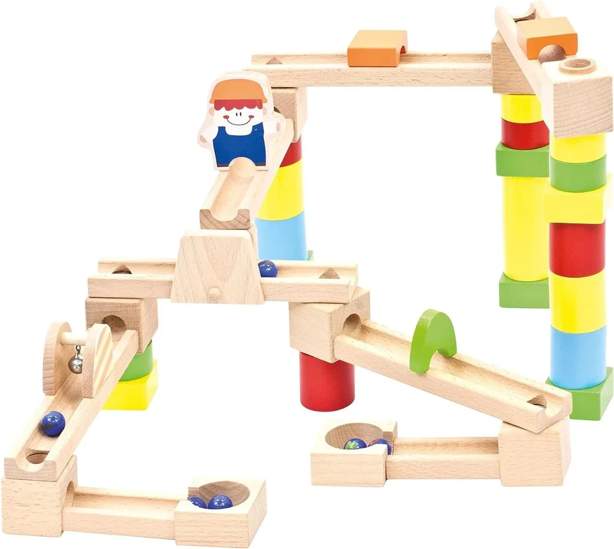 Деревянный строительный набор Bino Лабиринт Marble Run, 40 эл.