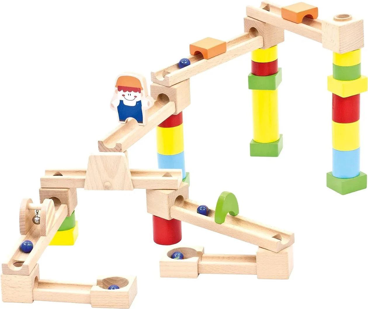 Деревянный строительный набор Bino Лабиринт Marble Run, 40 эл.