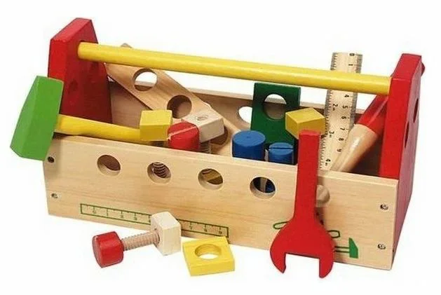 Набор деревянных игрушек Bino Ящик для инструментов foto
