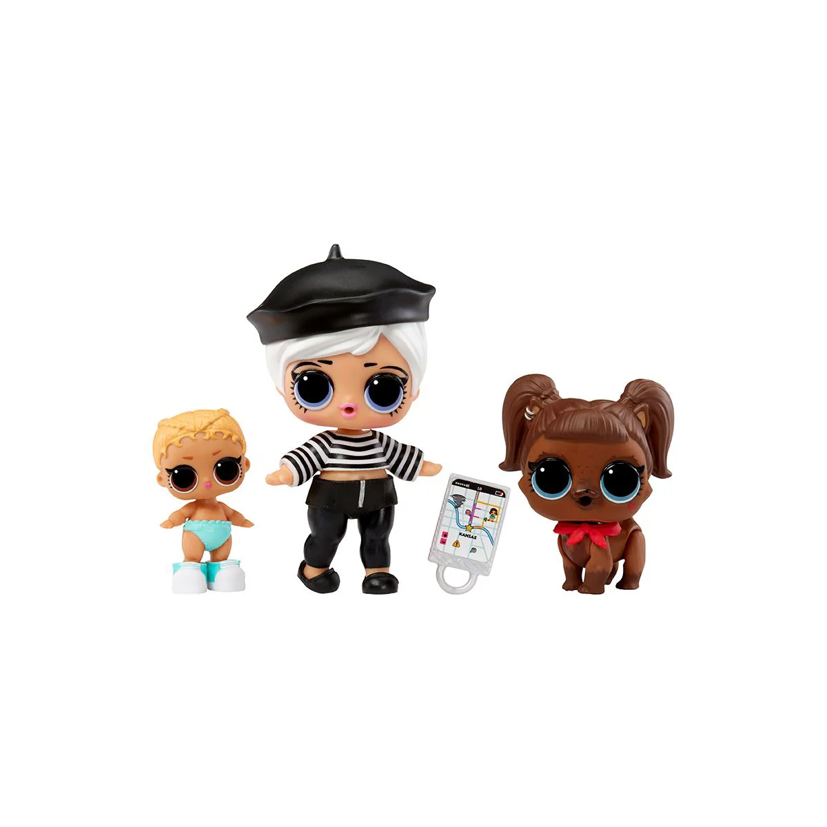 Set din 3 figurine L.O.L. Surprise! Beatnik Babe, Darling Doggie and Lil Kicks