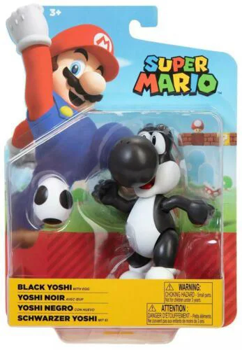 Фигурка Super Mario Black Yoshi, 10 см