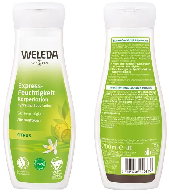 Lotiune de corp hidratanta Weleda cu citrice, 200 ml foto
