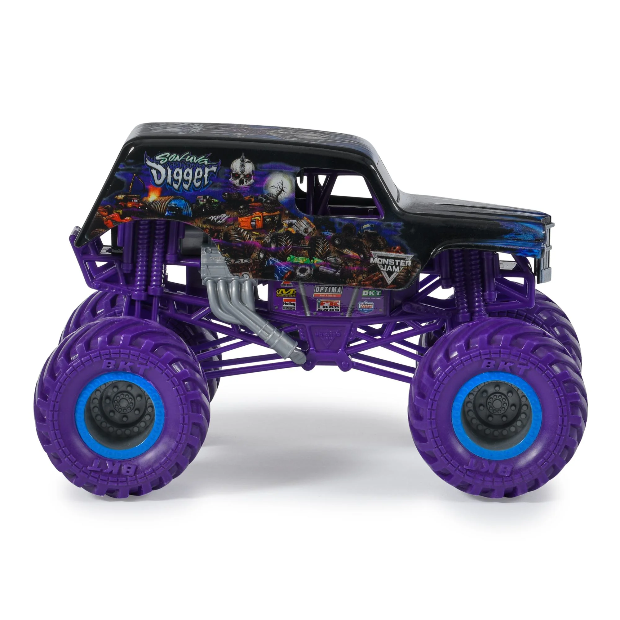 Masina Monster Jam din metal cu roti mari, 1:24