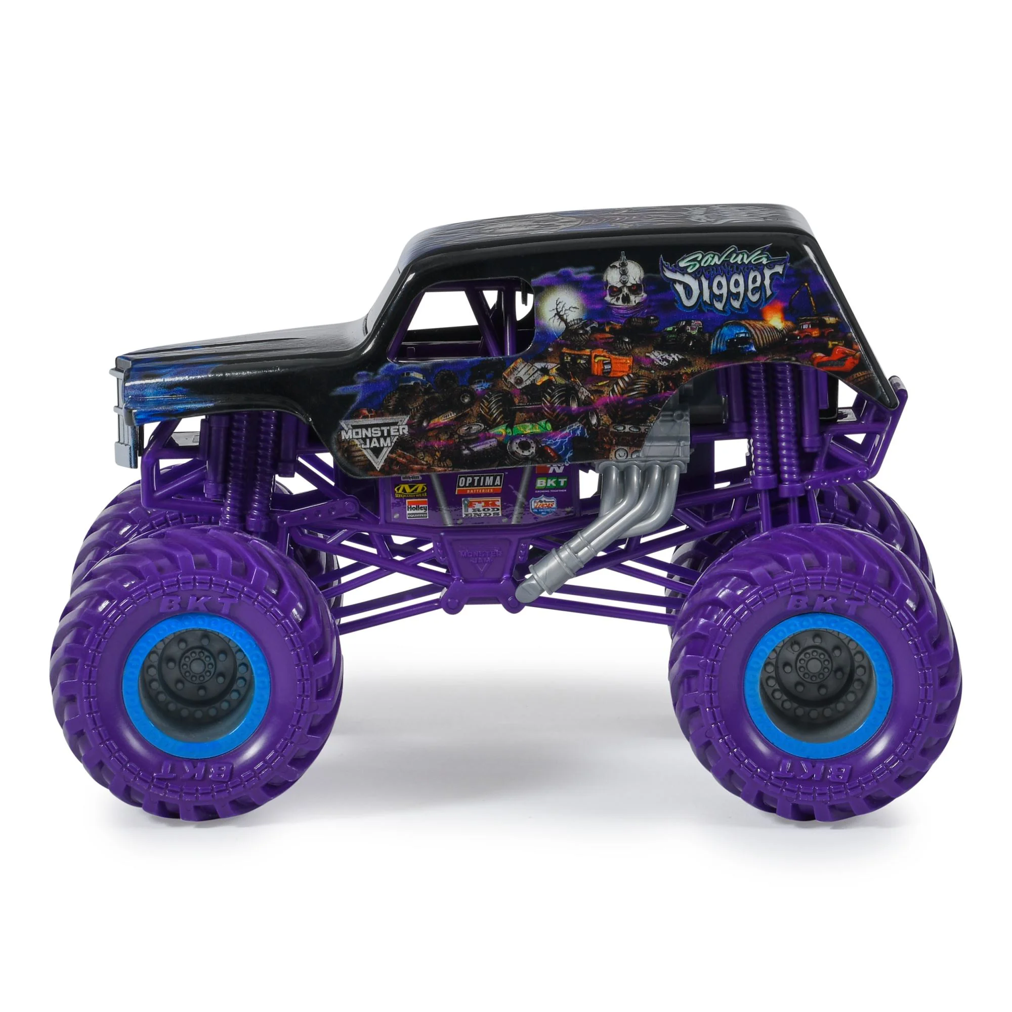 Masina Monster Jam din metal cu roti mari, 1:24