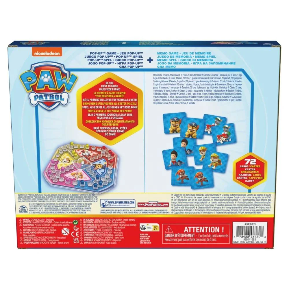 Joc de memorie Paw Patrol Memo Pop Up