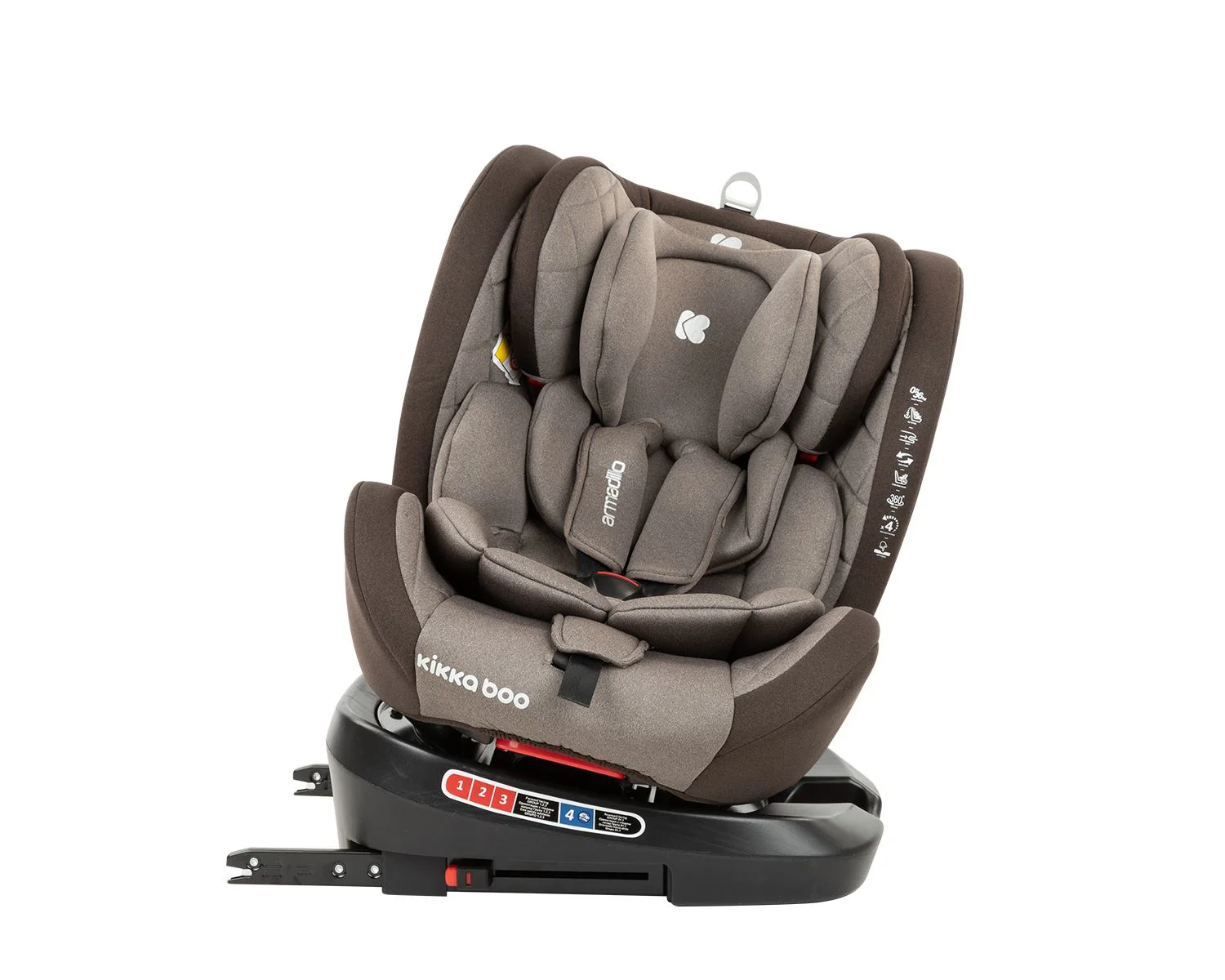 Scaun auto rotativ cu isofix KikkaBoo Armadillo Beige 0-36 kg foto