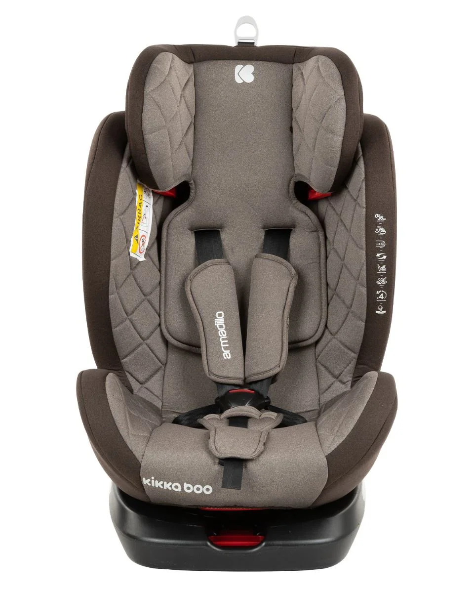 Scaun auto rotativ cu isofix KikkaBoo Armadillo Beige 0-36 kg foto
