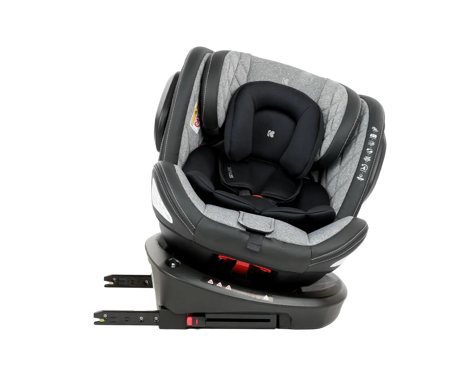 Scaun auto rotativ cu isofix KikkaBoo Stark Light Grey 0-36 kg