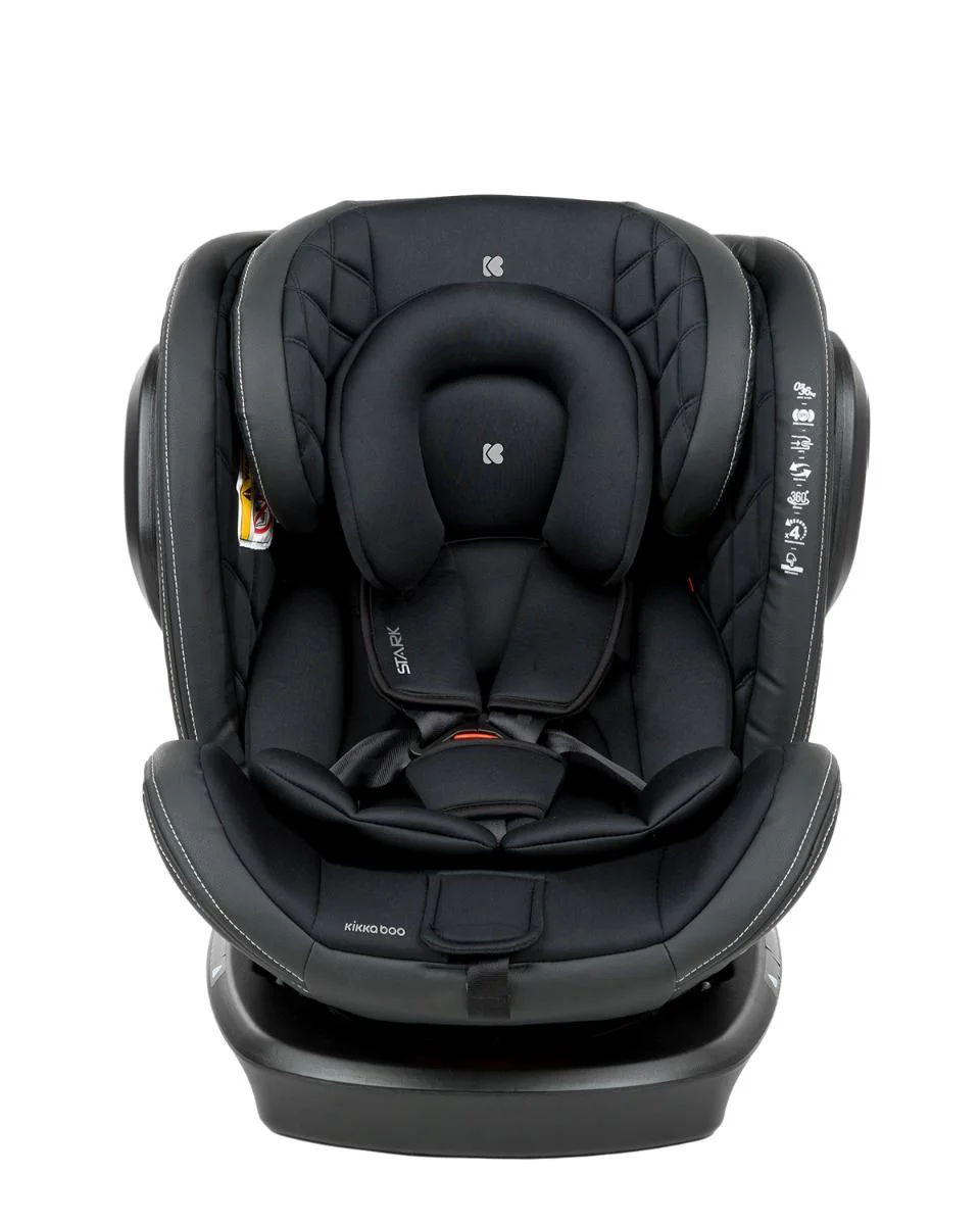 Scaun auto rotativ cu isofix KikkaBoo Stark Black 0-36 kg foto