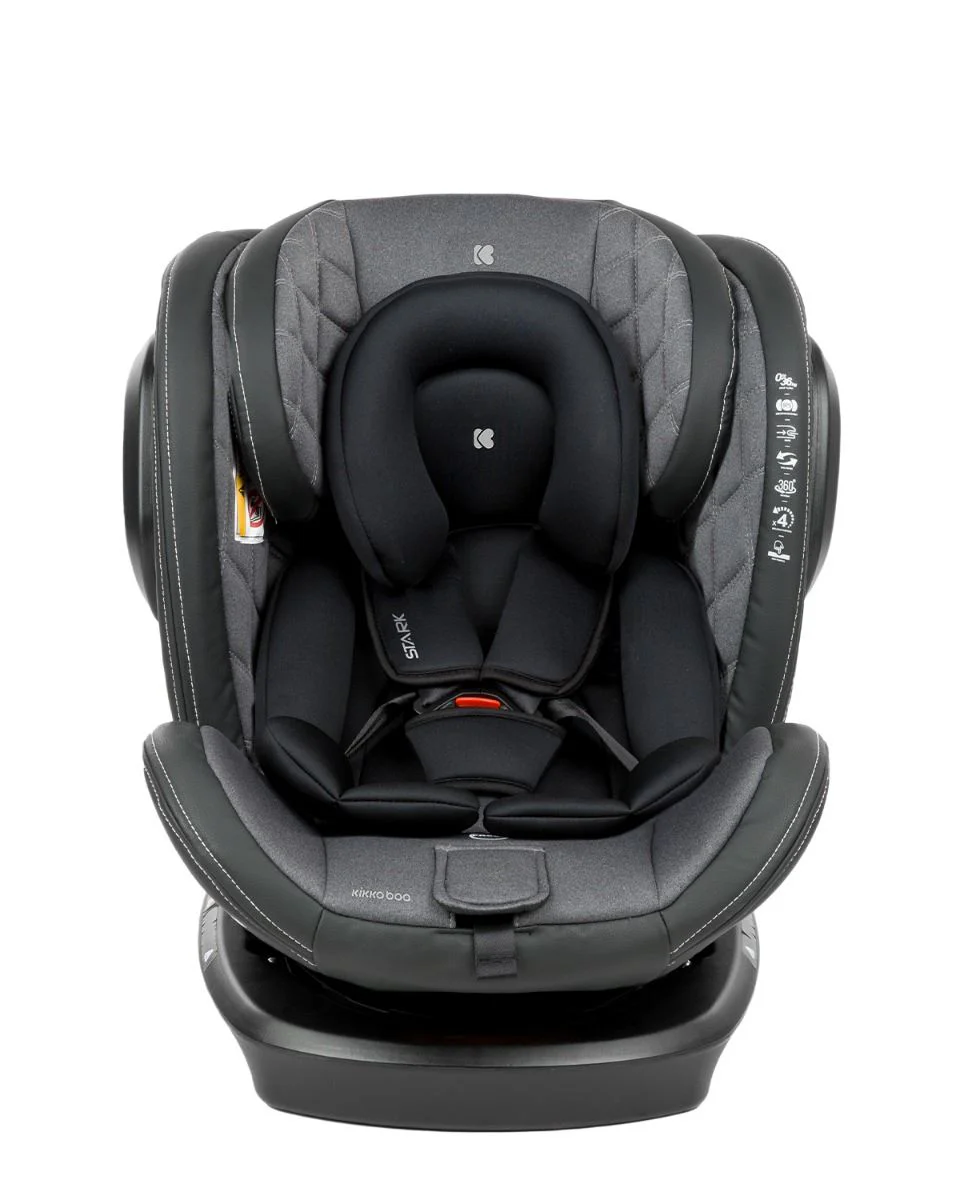 Вращающееся автокресло с изофиксом KikkaBoo Stark Dark Grey 0-36 кг foto