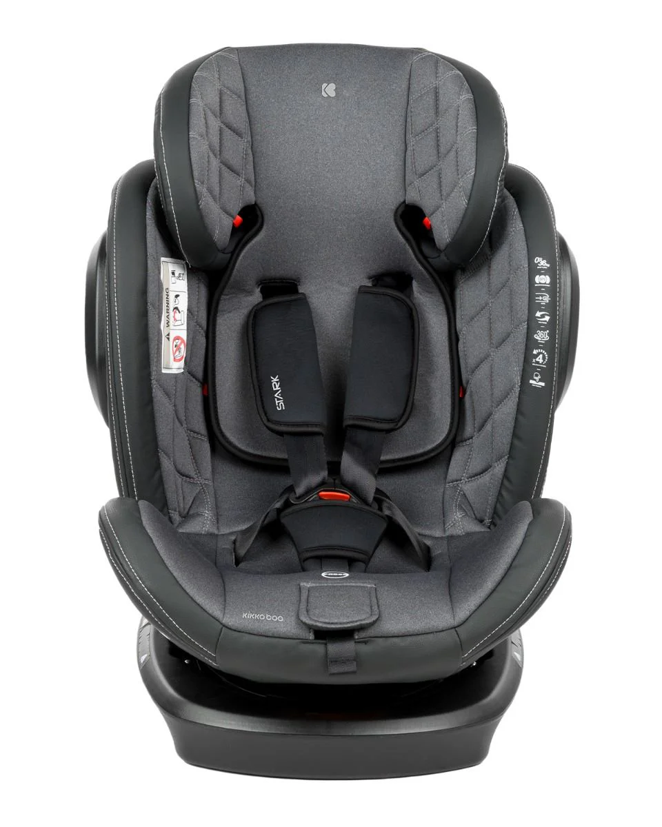 Scaun auto rotativ cu isofix KikkaBoo Stark Dark Grey 0-36 kg