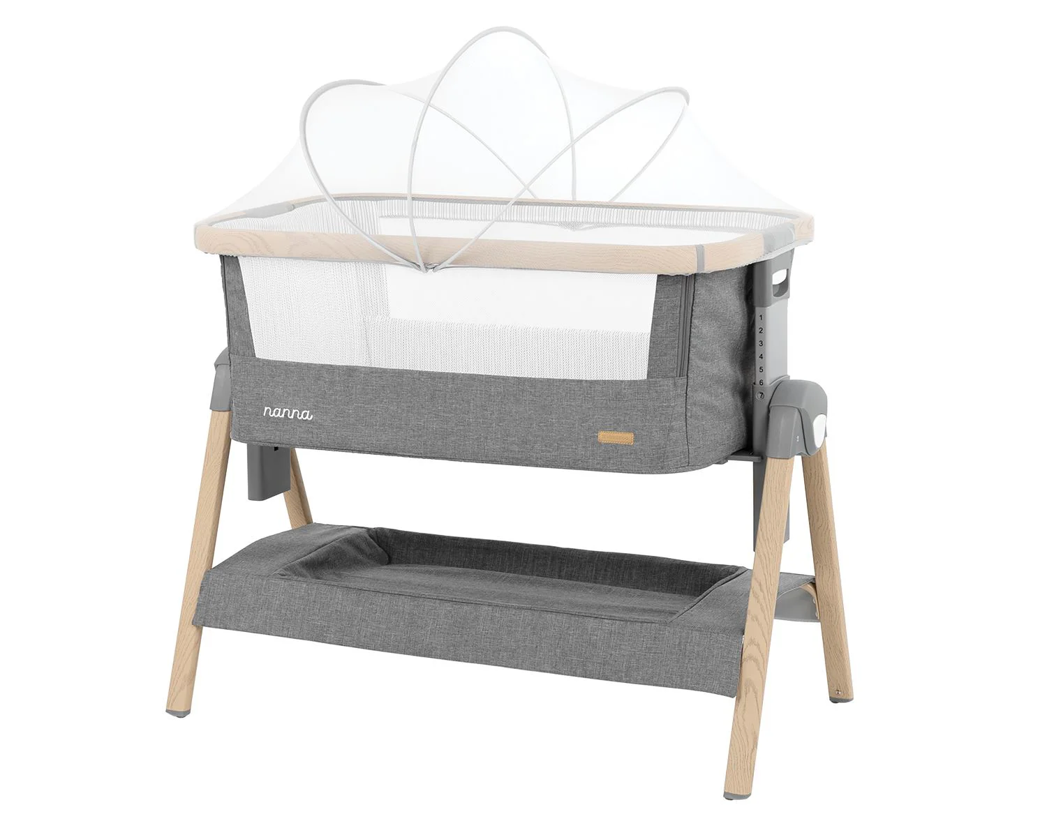 Кроватка co-sleeper KikkaBoo Nanna Dark Grey foto