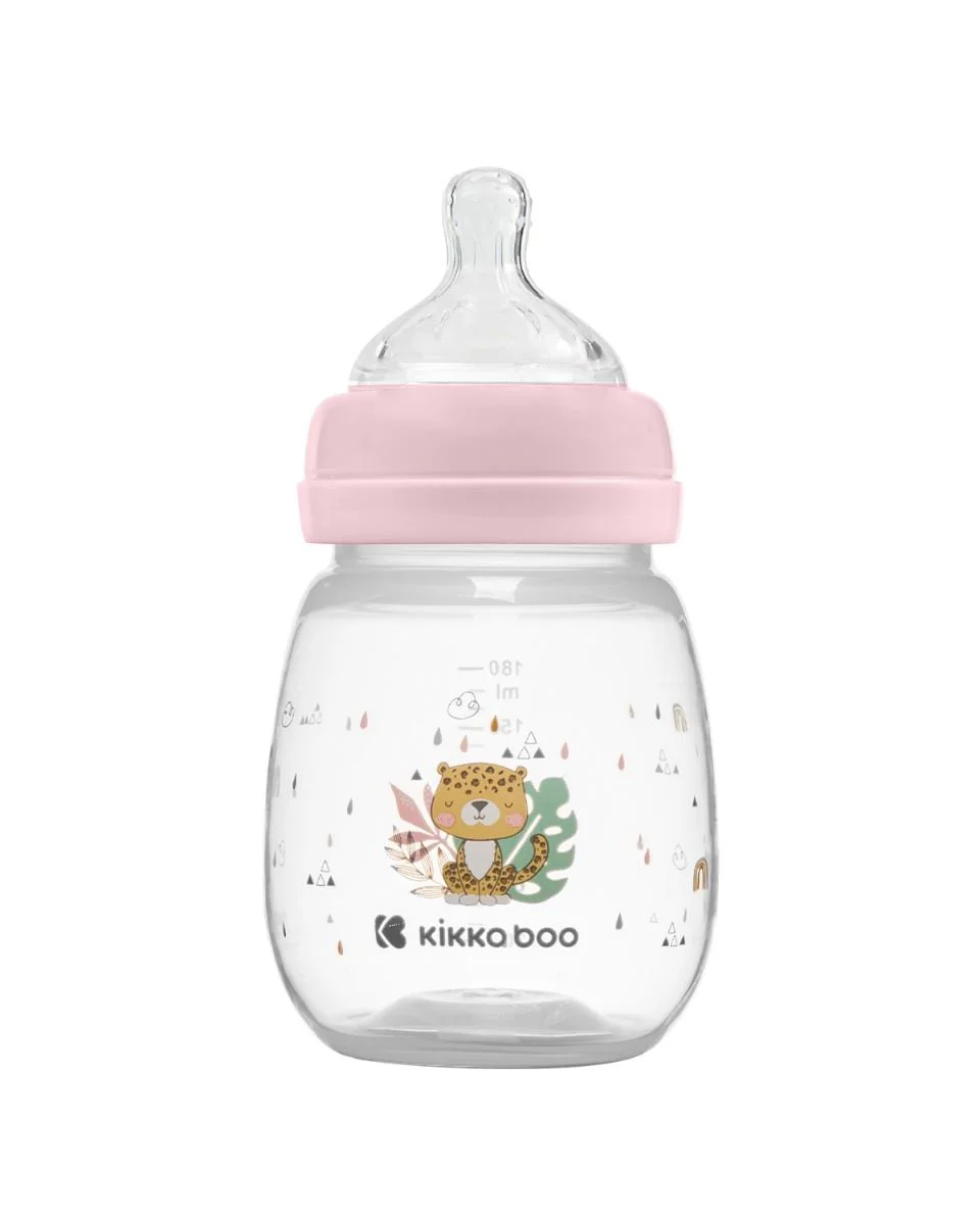 Бутылочка с широким горлышком KikkaBoo Savanna Pink, 180 мл