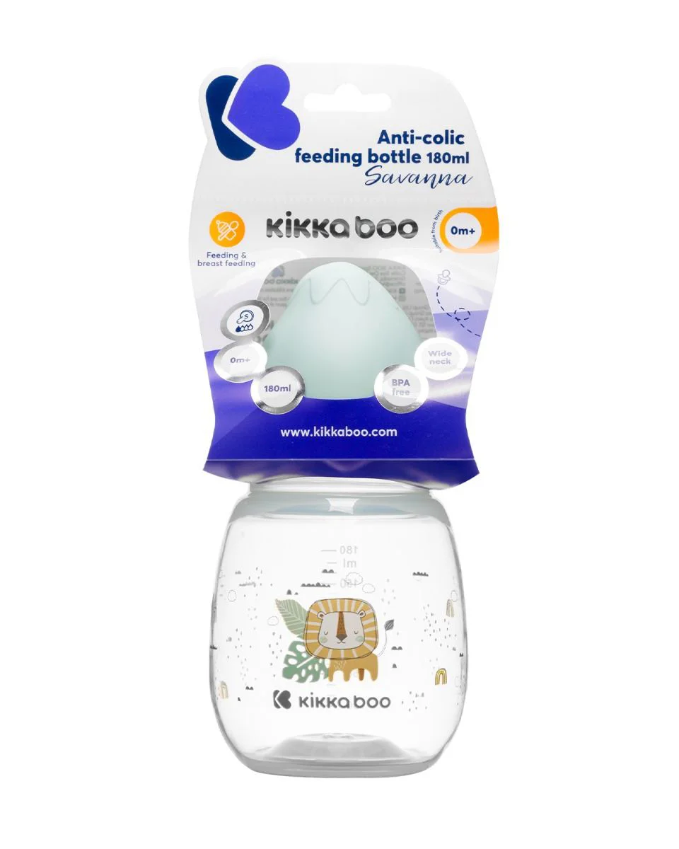 Бутылочка с широким горлышком KikkaBoo Savanna Mint, 180 мл