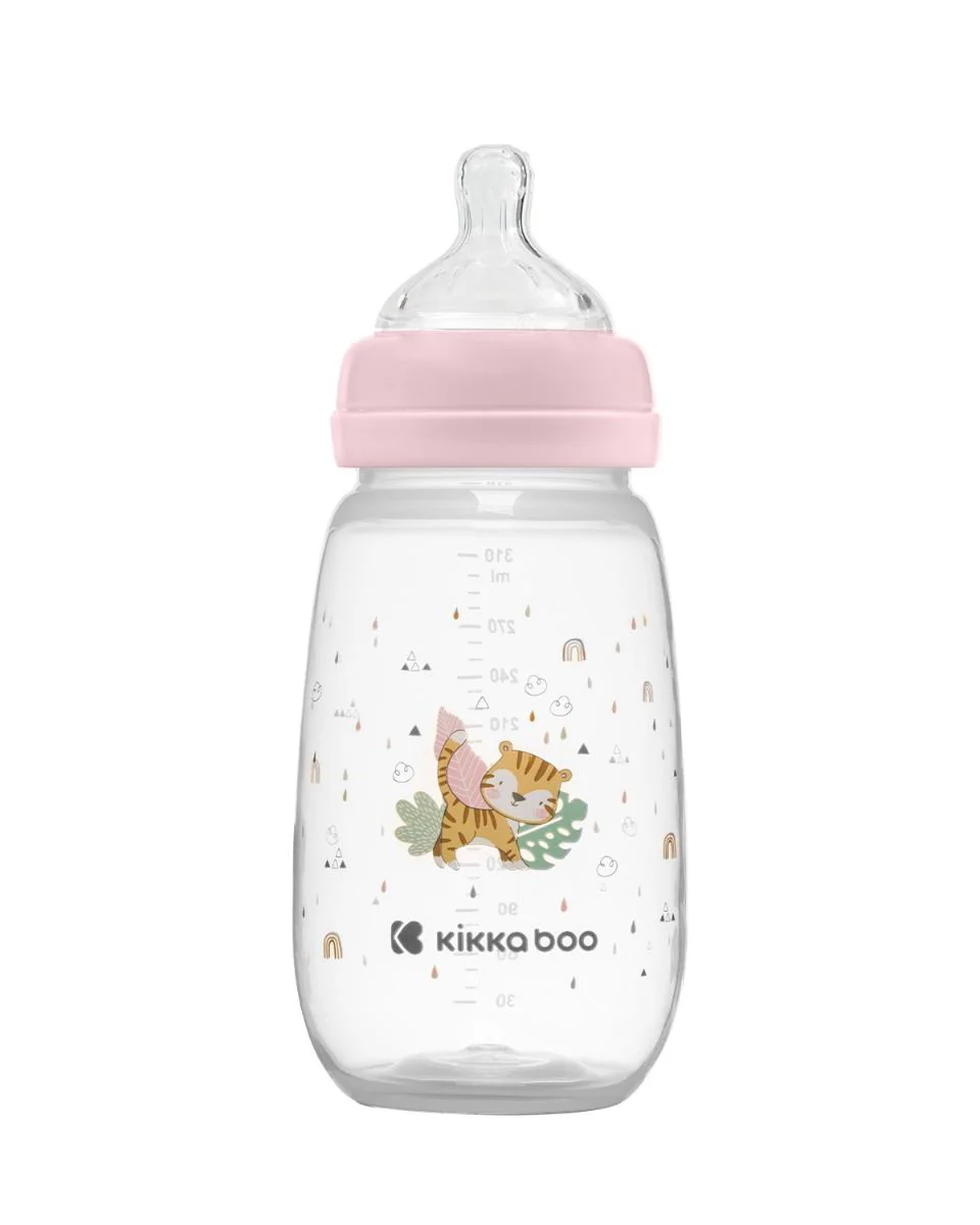 Biberon cu gat larg KikkaBoo Savanna Pink, 310 ml