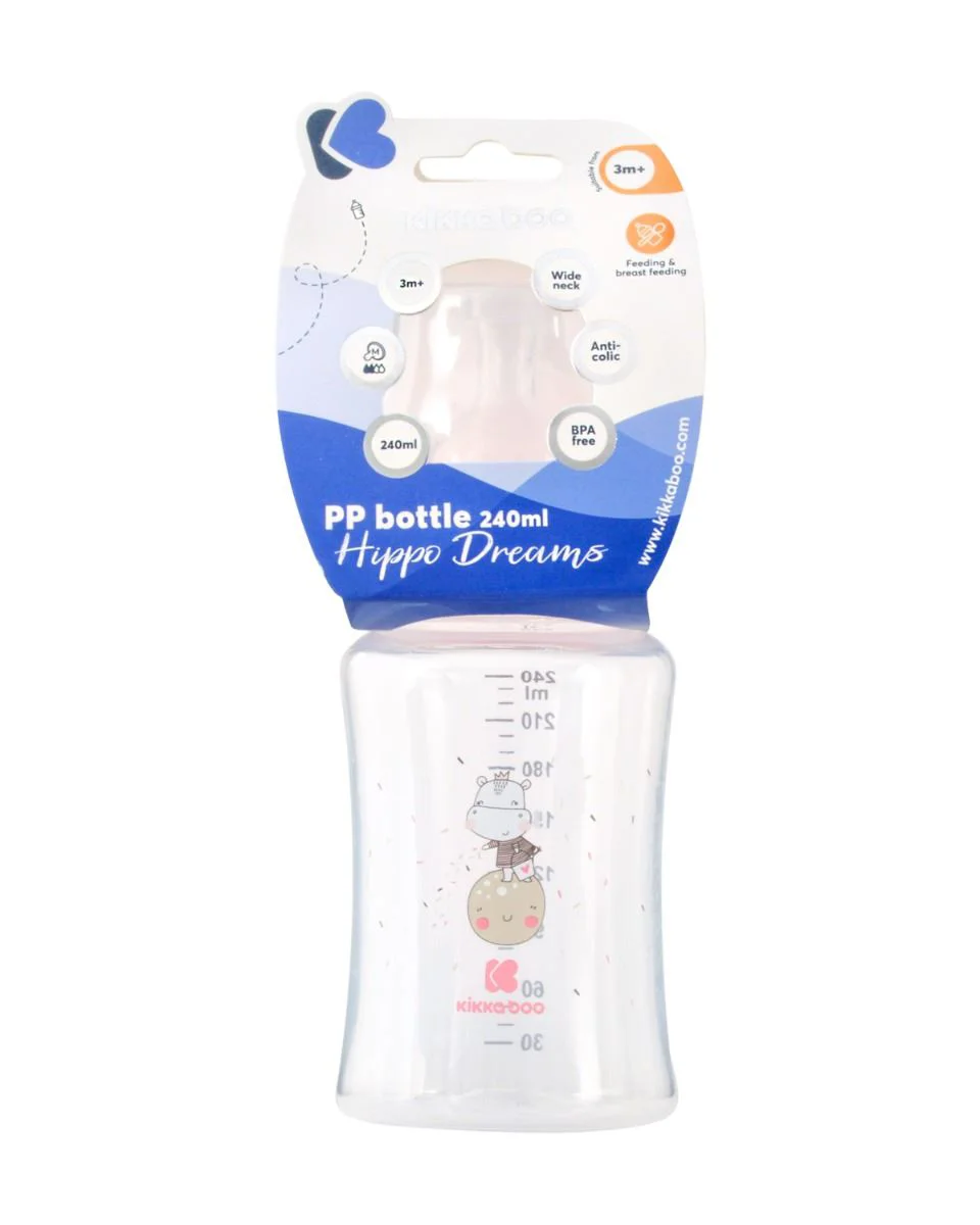 Бутылочка KikkaBoo Hippo Dreams Pink, 240 мл