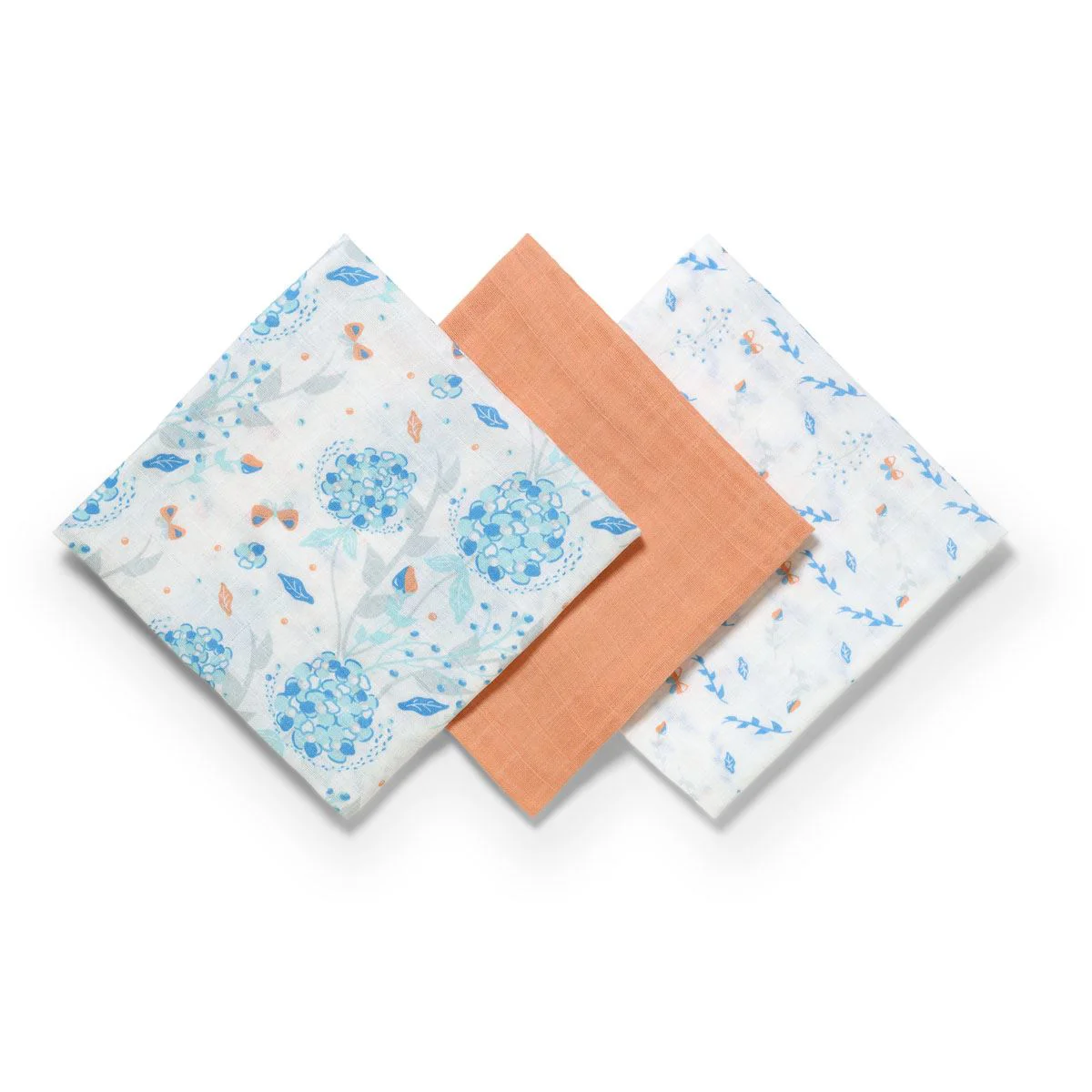 Пелёнки муслиновые BabyOno супермягкие Оранжевые, 3 шт.
