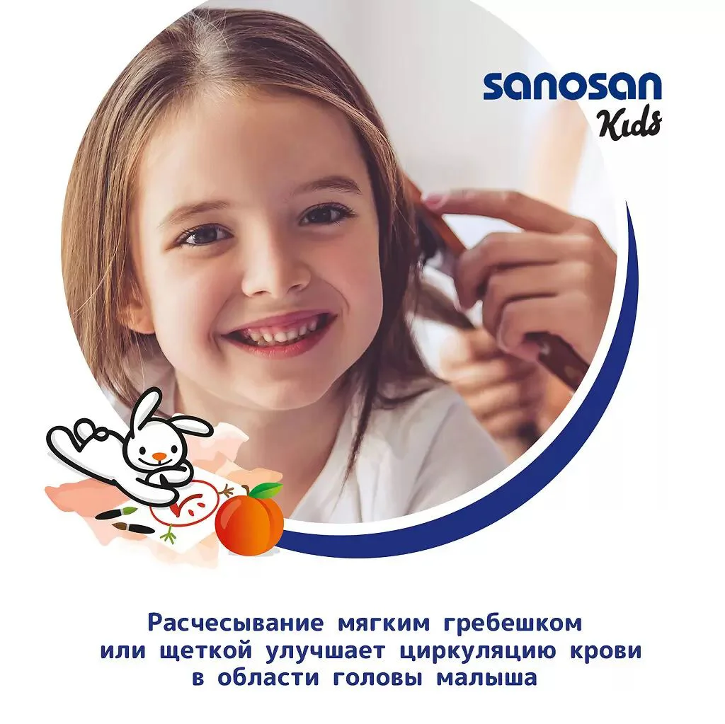 Шампунь для детей Sanosan Kids с ароматом персика, 200 мл