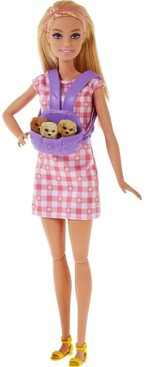 Papusa Barbie cu catelusi nou-nascuti foto
