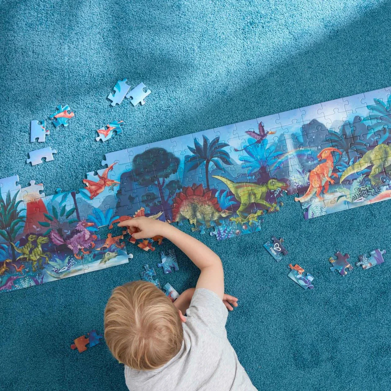 Puzzle fluorescent Hape Dinozauri, 200 el.