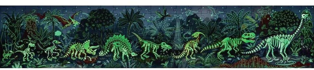Puzzle fluorescent Hape Dinozauri, 200 el.