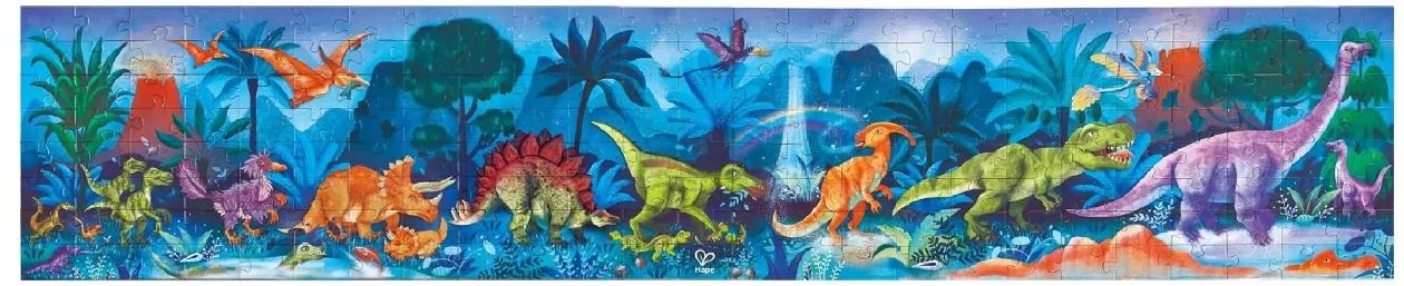 Puzzle fluorescent Hape Dinozauri, 200 el.