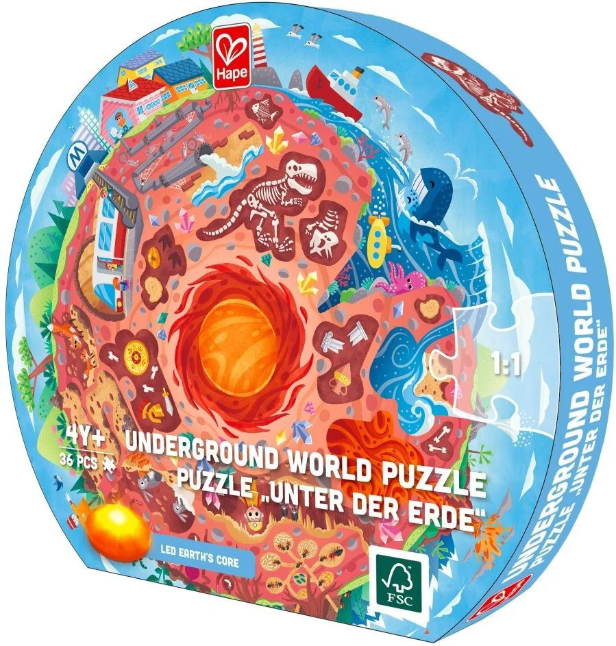 Puzzle rotund Hape Sub pamant, 36 el. foto