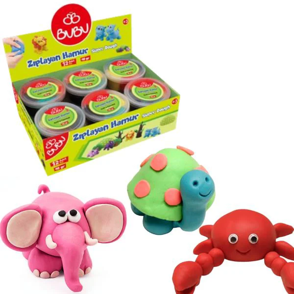 Пластилин который подпрыгивает Bubu Super Dough, 4 цвета
