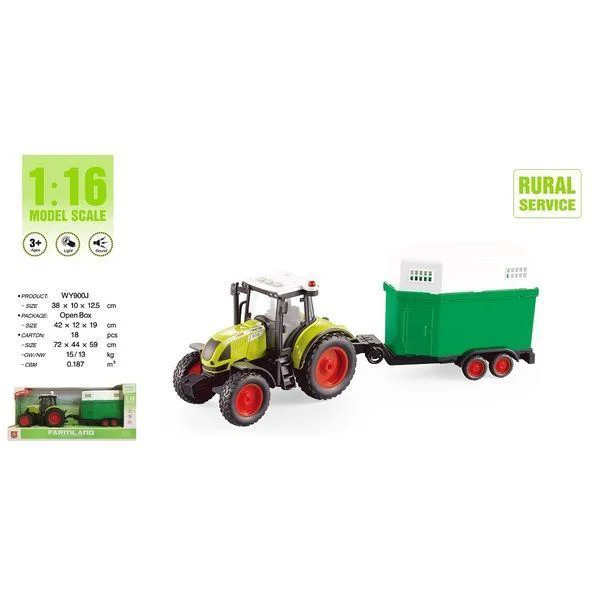Masina cu inertie Wenyi Tractor de ferma, 1:16 foto