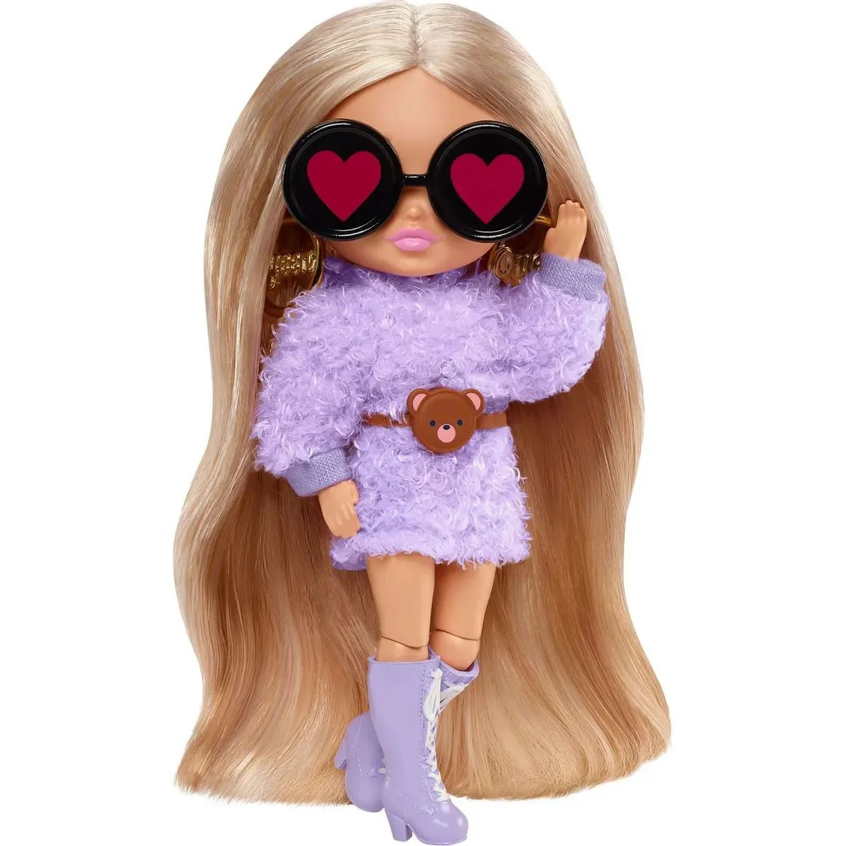 Кукла Barbie Мини Blonde Pigtails Purple Hoodie foto