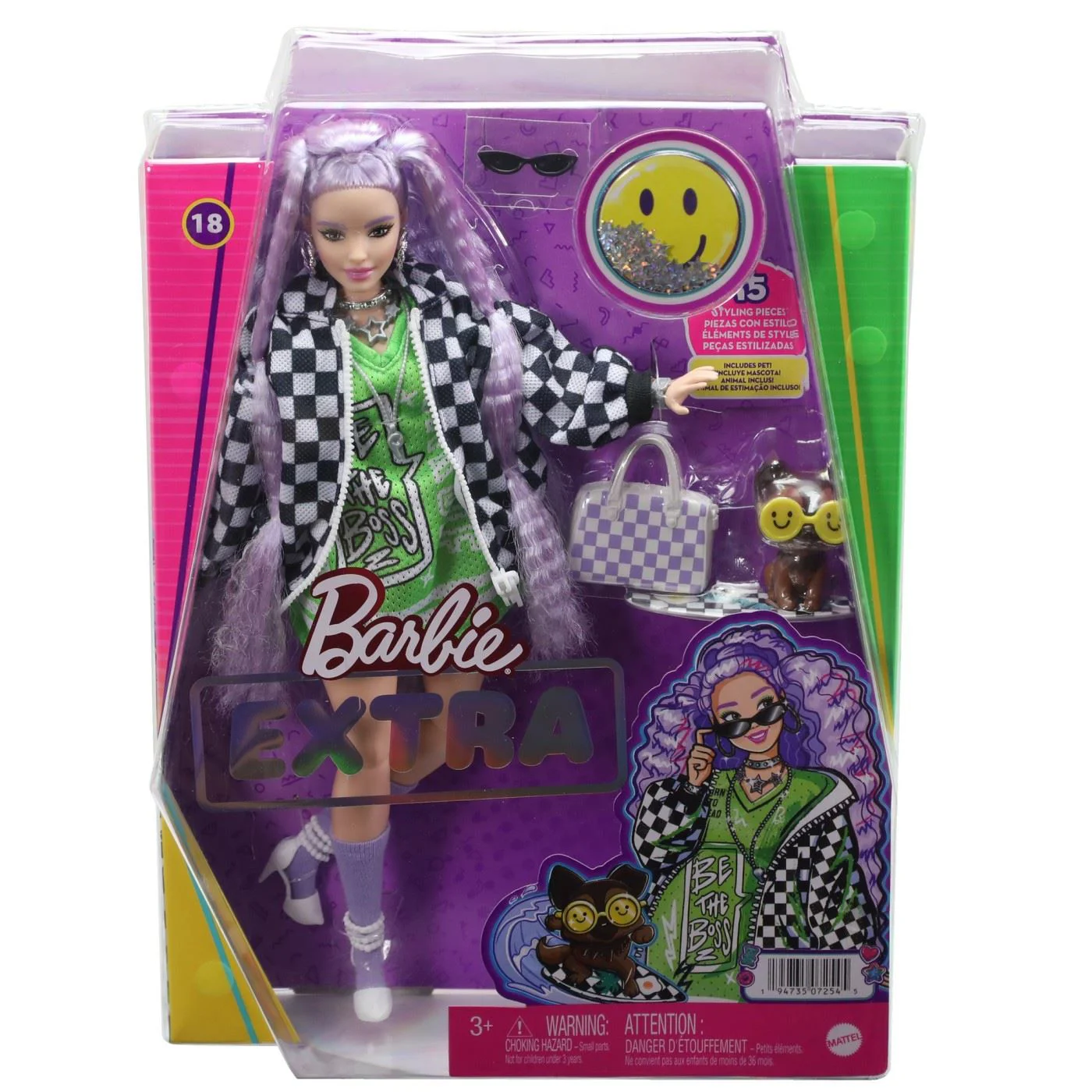 Papusa Barbie Extra in jacheta de curse