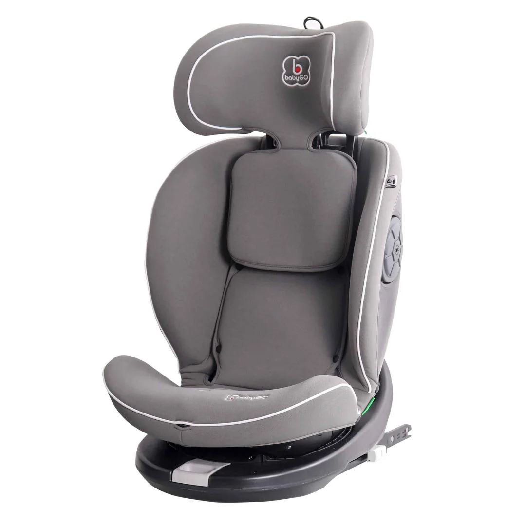 Scaun auto rotativ cu isofix BabyGo Nova 2 Gray, 40-150 cm, certificat R129
