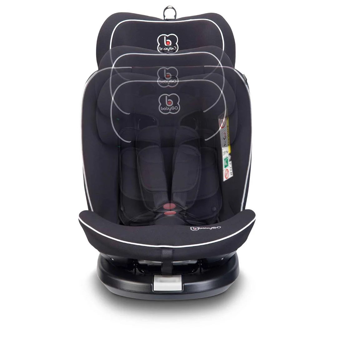 Scaun auto rotativ cu isofix BabyGo Nova 2 Black, 40-150 cm, certificat R129