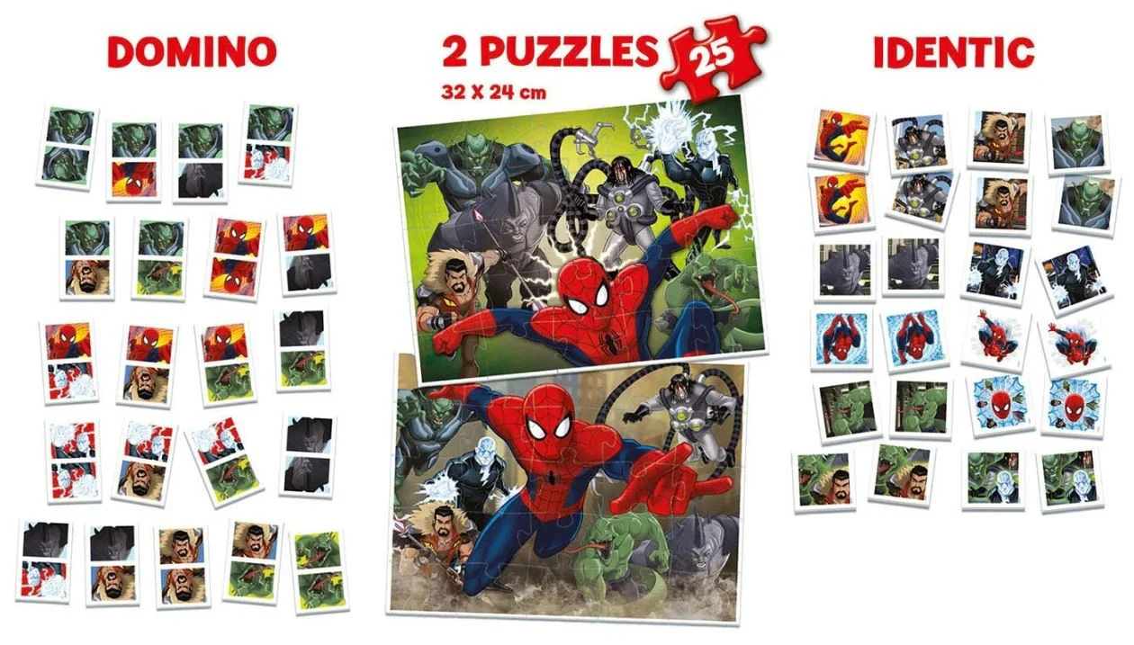 Puzzle si joc de masa Educa Superpack Spider-Man foto