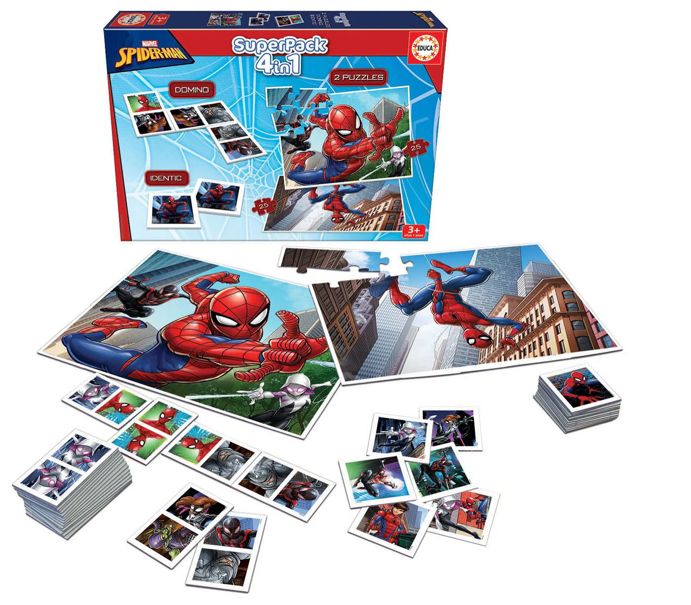 Puzzle si joc de masa Educa Superpack Spider-Man foto