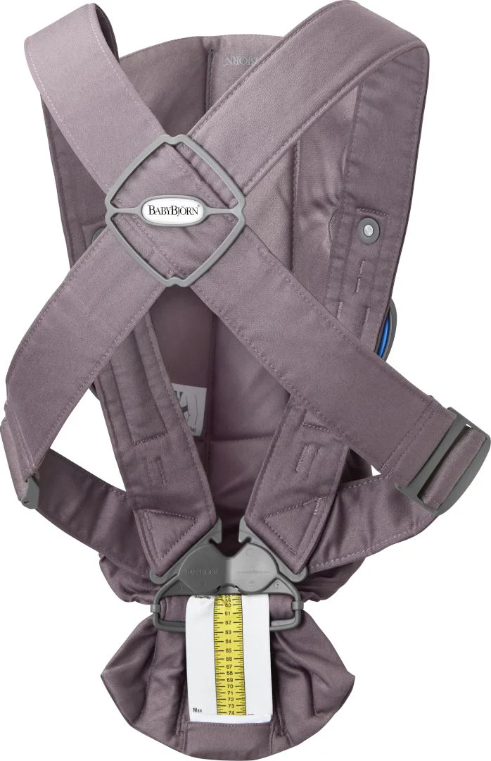 Marsupiu anatomic BabyBjorn Mini Dark Purple cu pozitii multiple de purtare, bumbac