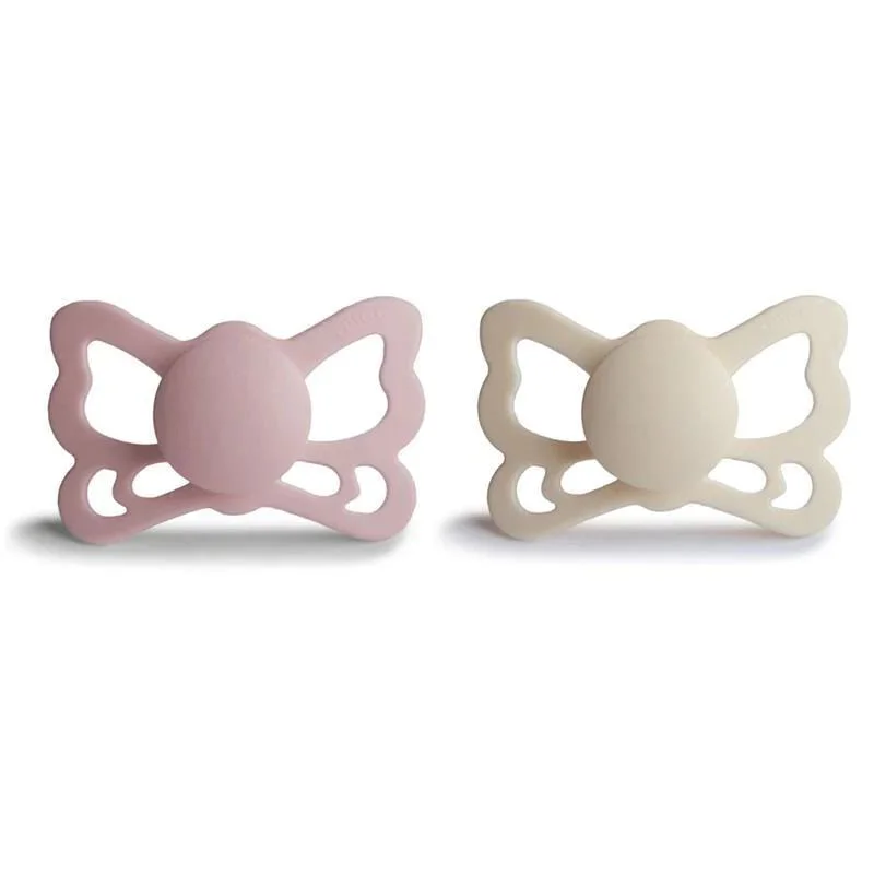 Set suzete anatomice din silicon Frigg Butterfly Cream - Blush (6-18 luni), 2 buc. foto