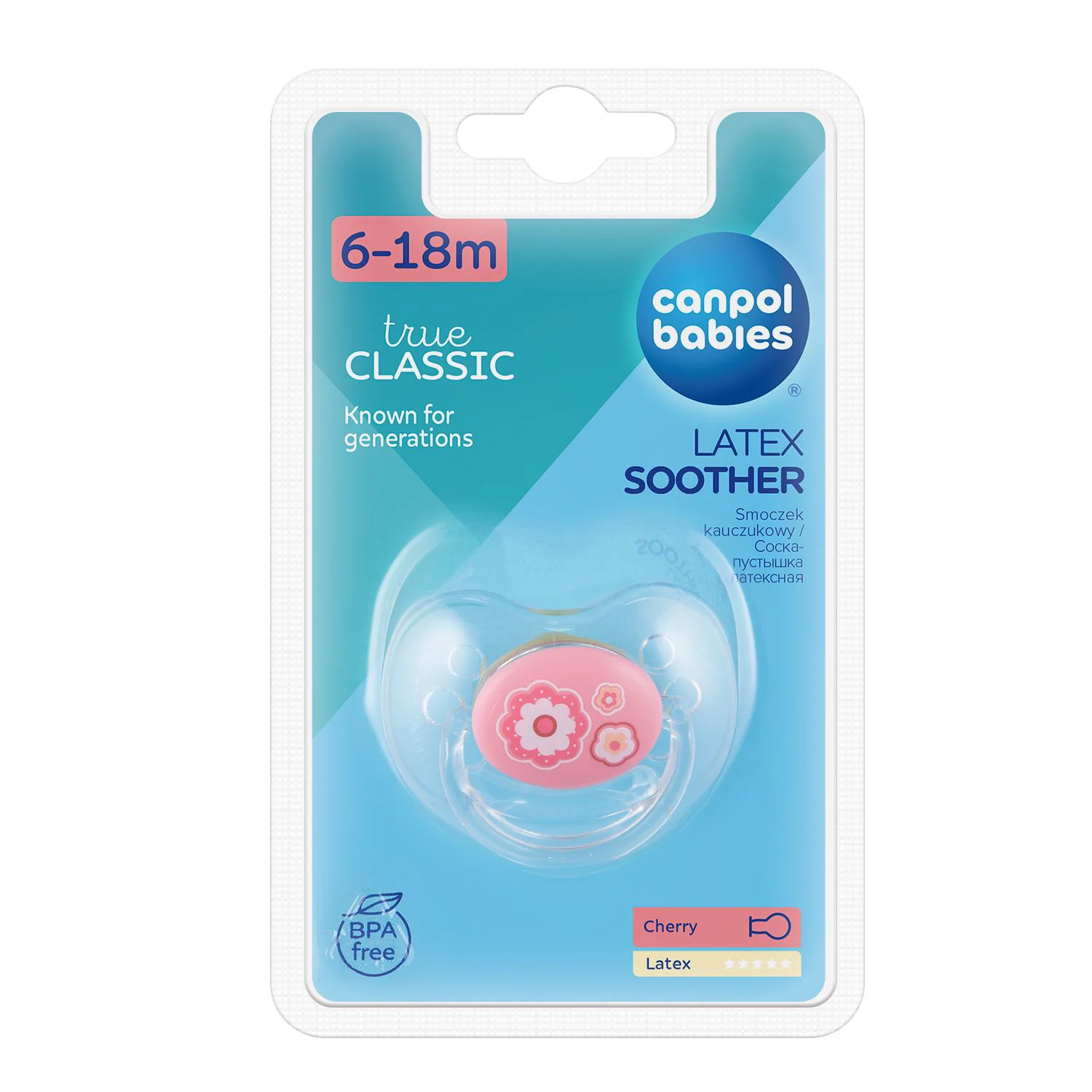 Suzeta rotunda Canpol Newborn Baby din latex (6-18 luni)