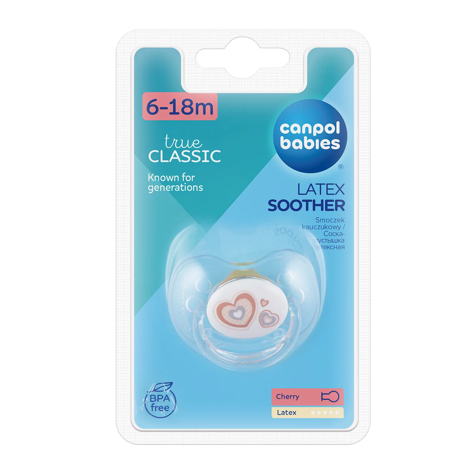 Suzeta rotunda Canpol Newborn Baby din latex (6-18 luni)