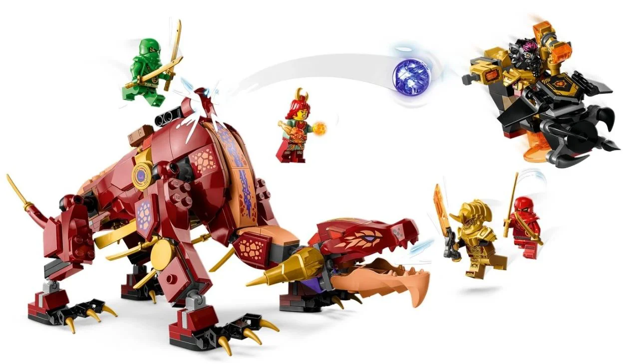 Set de constructie Lego Ninjago Dragonul de lava transformator cu val de caldura foto
