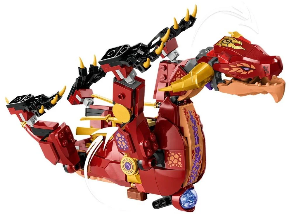 Set de constructie Lego Ninjago Dragonul de lava transformator cu val de caldura foto