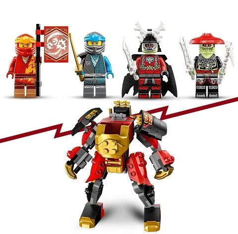 Set de constructie Lego Ninjago Motocicleta robot a lui Kai, 312 el. foto