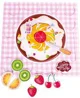 Puzzle din lemn Bino Tort cu fructe, 20 piese