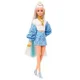 Papusa Barbie Extra in costum albastru foto