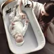 Patut cu cadru din lemn si bara de jucarii BabyGo Sleepgood Mesh